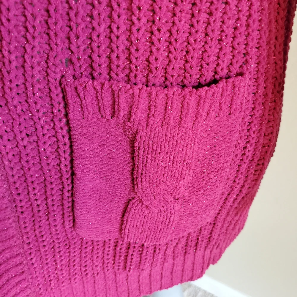 Torrid Red‎ Metallic Lurex Knit Cardigan Sweater